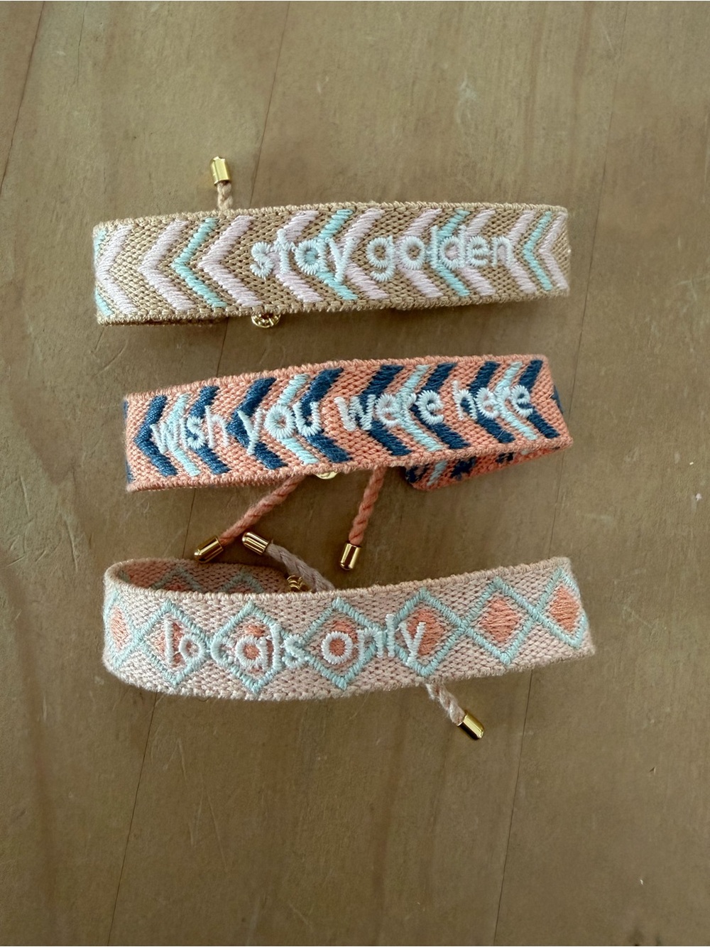 Gorjana embroidered friendship bracelets - set of 3